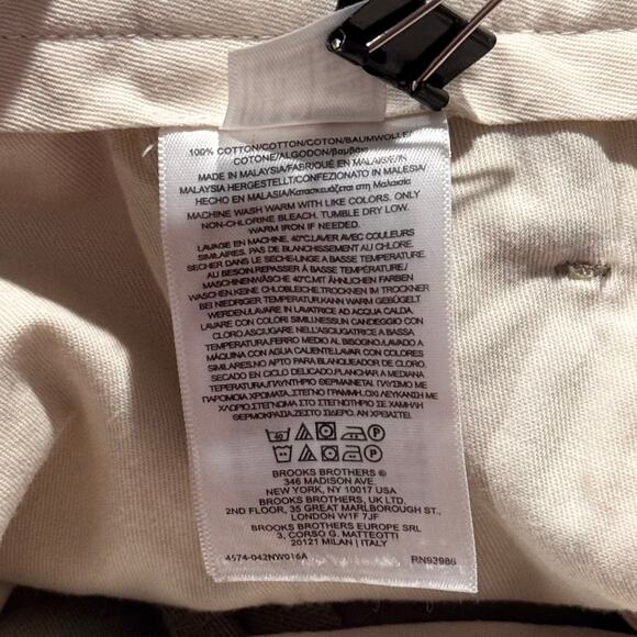 Brooks Brothers Mens Dress Pants Clark Advantage Chino Preppy Brown 35x32 GV - Picture 4 of 5